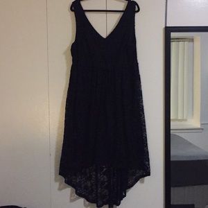 Sleeveless black lace high low dress Torrid size 2